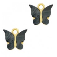 Schmetterling  Anhänger 13x14mm Anthracite-gold